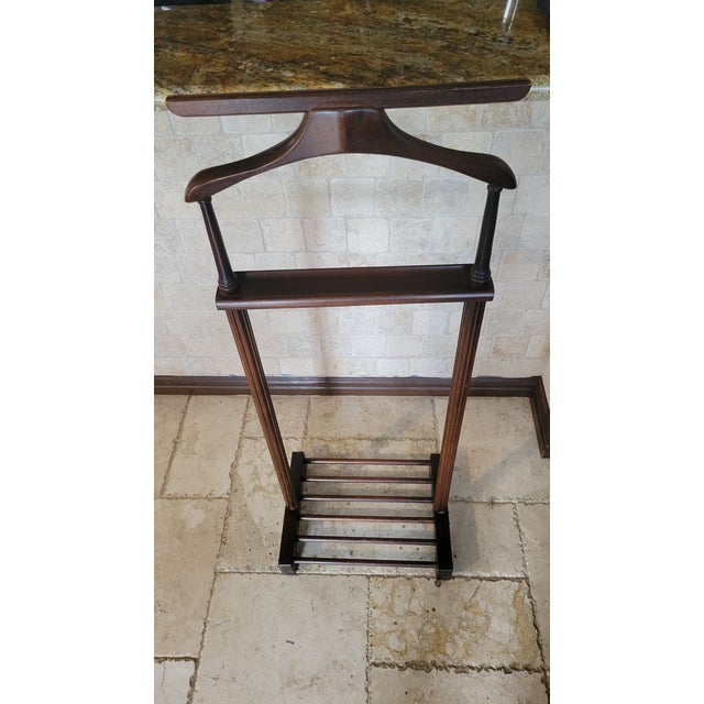 Mid 20th Century Vintage Wooden Valet Stand, Classic Gentleman's Organizer For Sale In Dallas - Image 6 of 7