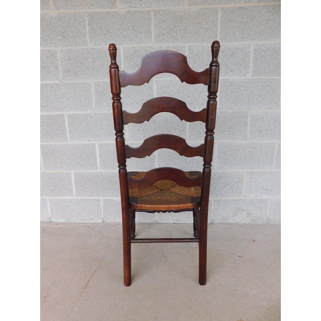 Tell City Chair Co. Cherry Rush Bottom Ladder Back Chairs - A Pair For Sale - Image 16 of 18