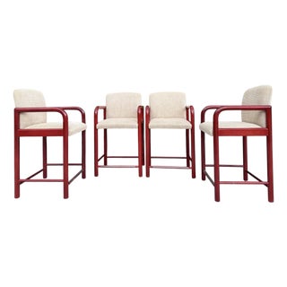 Vintage Loewenstein Curved Arm Counter Stools - Set of 4 For Sale