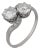 1930s Art Deco 1.95 Carat Old European Diamond Platinum Toi Et Moi Ring, Size 7 For Sale