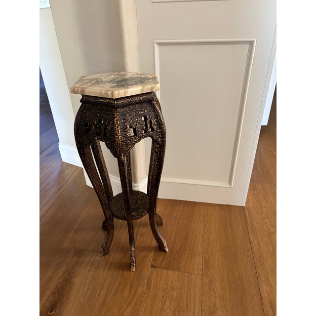 Pair of Antique Chinese Pedestals or Planters Circa 1920's For Sale In Los Angeles - Image 6 of 12