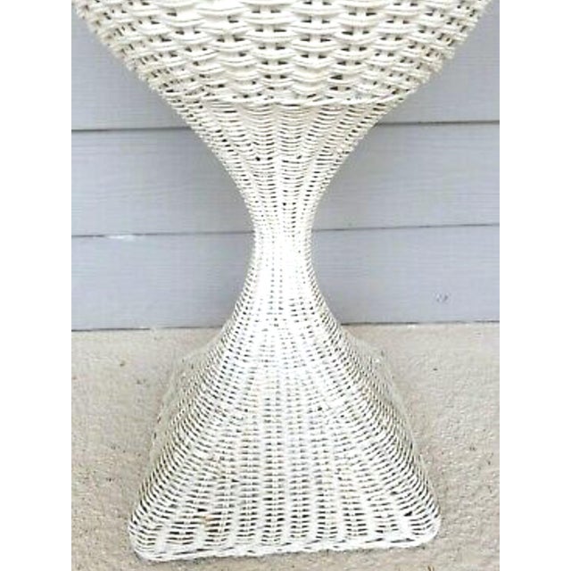 Vintage Standing White Wicker Plant Stand Chairish What better way to elevate your indoor jungle game than a pot on legs? chairish