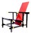 Vintage Red and Blue Chair by Gerrit Thomas Rietveld for Cassina, 1970s For Sale