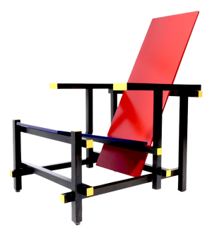 Vintage Red and Blue Chair by Gerrit Thomas Rietveld for Cassina, 1970s