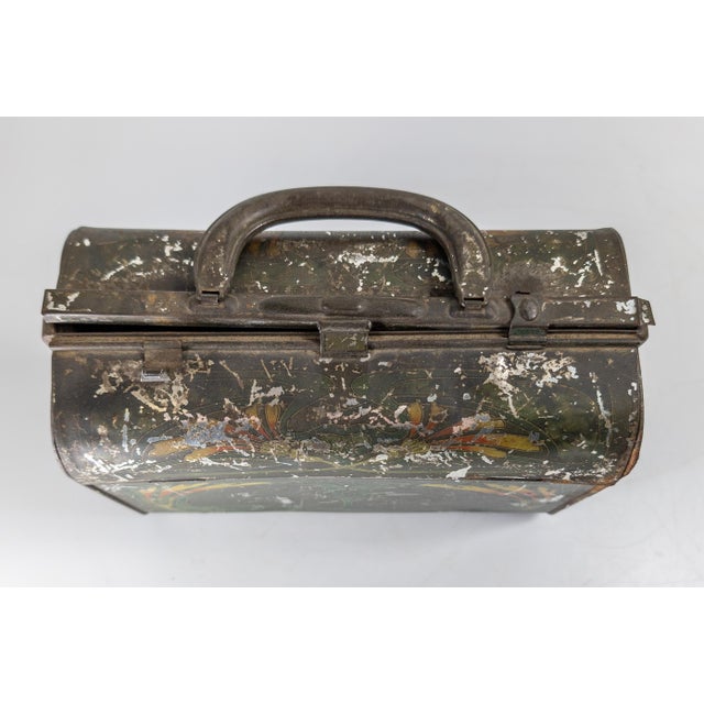 Early 20th Century English Art Nouveau Style Briefcase Form Biscuit Tin For Sale - Image 10 of 14