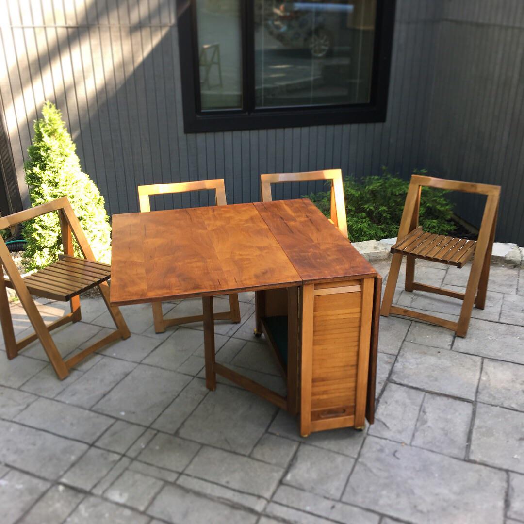 drop leaf table with hideaway chairs