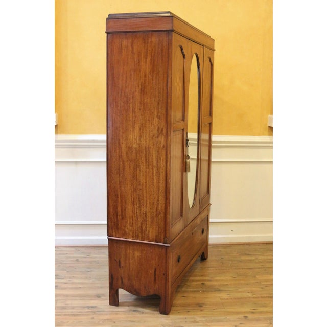 1900s Antique English Inlaid Mahogany Edwardian Armoire Chairish