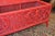 Red Vintage Peacock Fiddlehead Wicker Long Chest / Bench Storage Box - Painted Red For Sale - Image 8 of 15