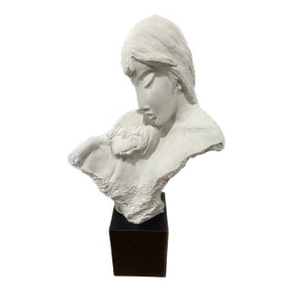 1980s Austin Productions Mother and Son Ceramic Sculpture For Sale