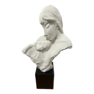 1980s Austin Productions Mother and Son Ceramic Sculpture