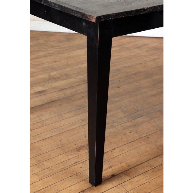 19th Century 19th Century Primitive Wood Black Farmhouse Dining Table For Sale - Image 5 of 5