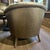 Pair of Pacific Design Center Deep Forest Moss Bronze Leather Barrel Armchairs For Sale - Image 4 of 8