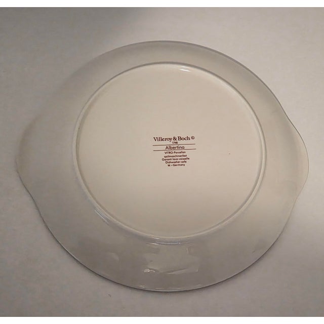 French Country Vintage Villeroy & Boch Albertina Floral Porcelain Handled Cake Plate Serving Platter For Sale - Image 3 of 3