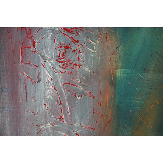 Mid 20th Century "Dreaming in the Blue" Abstract Oil Painting For Sale - Image 4 of 7