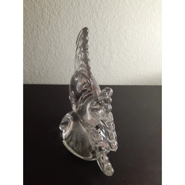 Transparent Vintage Clear Art Glass Fish on Pedestal Sculpture For Sale - Image 8 of 12