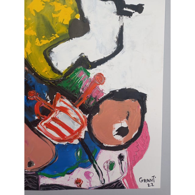2020s 19.6" by 25.5" Abstract Figurative Original Oil Painting / Pablo Picasso, Unframed For Sale - Image 5 of 7