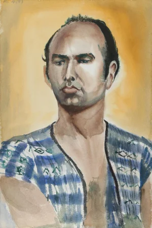 Eve Nethercott, Portrait of a Man (86), Watercolor