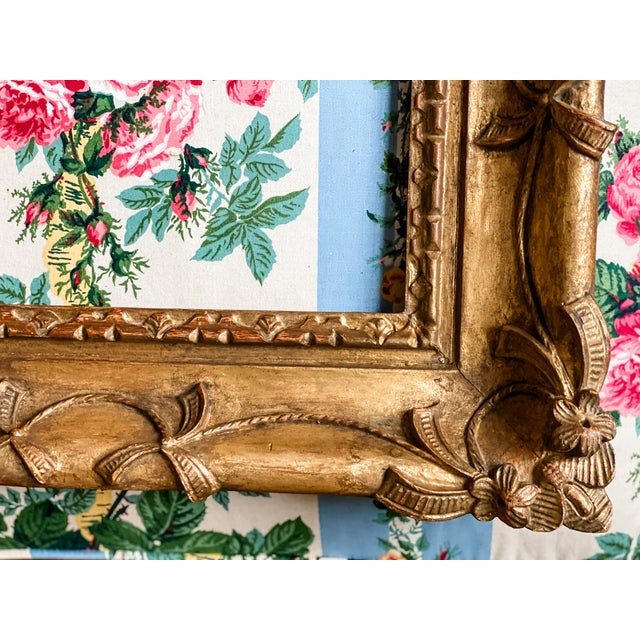 Late 19th Century Antique Hand-Carved Florentine Giltwood Ribbon & Bow Frame, Bartolozzi E Maioli, Florence, Italy For Sale - Image 5 of 8