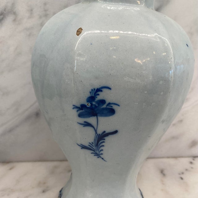 Antique Dutch Delft Blue and White Faience Vase For Sale - Image 15 of 16