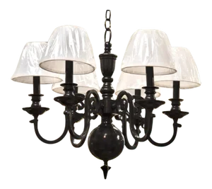 Late 1800's Early American Chandelier in Black