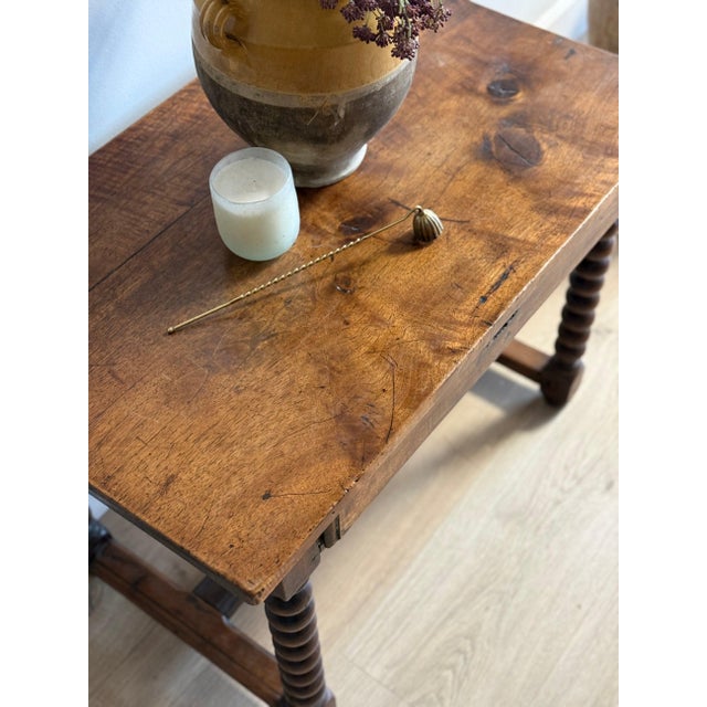 18th c. French Walnut Bobbin Table For Sale - Image 10 of 11