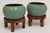 Pair of Vintage Mint Green Ceramic Planters on Wrapped Wood Stands For Sale - Image 10 of 17