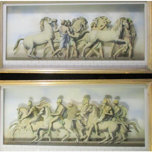 French French Neoclassic Diorama Glass Prints in Shadowbox - A Pair of 2 For Sale - Image 3 of 7