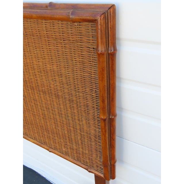 American of Martinsville Hollywood Regency Bamboo Full Queen Size Headboard 6452 For Sale In Miami - Image 6 of 13