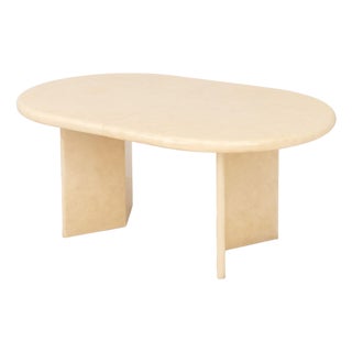 Karl Springer Style Parchment Dining Table For Sale