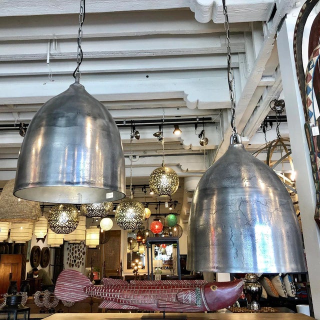 Industrial Industrial Nickel Finish Pendant For Sale - Image 3 of 5