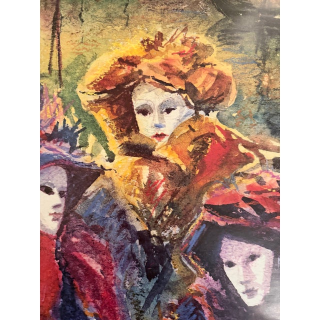 Burgundy Luciano Conteduca - Carnevale a Venezia (Venice Carnival), C. 1980s, Poster For Sale - Image 8 of 8