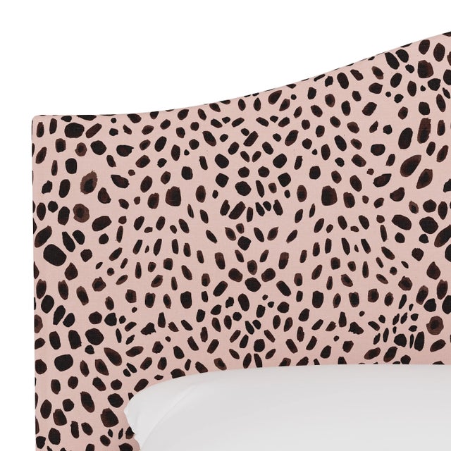 Not Yet Made - Made To Order Kenmore Headboard in Pink Black Washed Cheetah, King For Sale - Image 5 of 6
