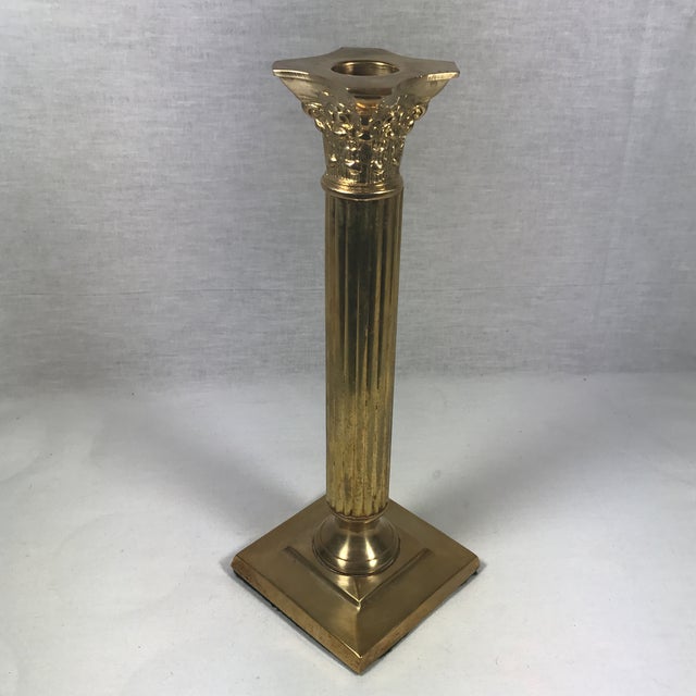 Brass Column Candle Holder Chairish