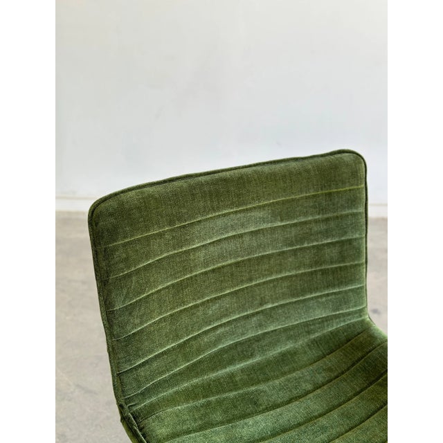 Metal Swivel Lounge Chairs in Chenille For Sale - Image 7 of 12