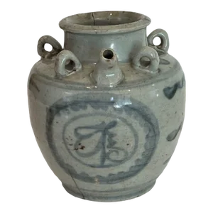 Antique Chinese Ming Dynasty Blue and White Wine Ewer