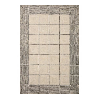 Chris Loves Julia x LoloiFrancis Cream / Black 3'-6" x 5'-6" Accent Rug For Sale