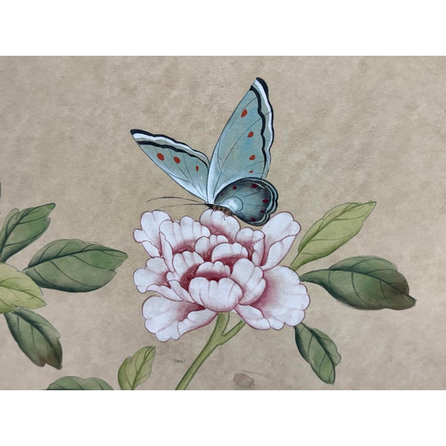 De Gournay Badminton Framed Wall Paper Panels, Set of Three For Sale - Image 10 of 12