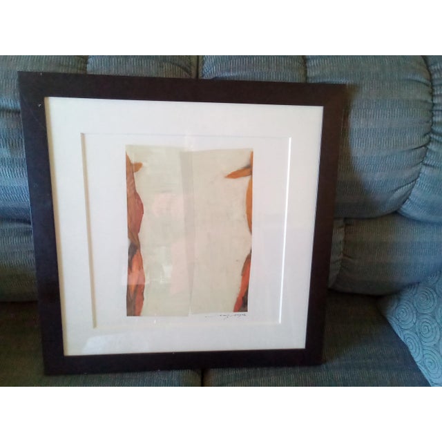 Paper Mary Mackey From Mythos Series Minimalist Abstract Paints Pencil Paper Collage - Signed For Sale - Image 7 of 10