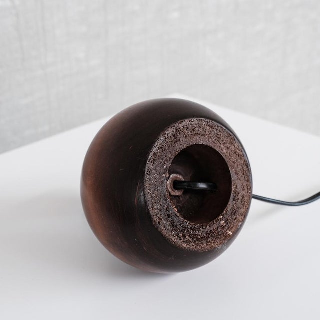 Mid-Century French Petite Turned Wooden Table Lamp, in Good conditions. Designed 1980 to 1989 UK Plug (up to 250V).The...