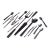 Mid 20th Century Collection of Italian Modern Stainless Steel Serving Flatware- 15 Pieces For Sale