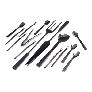 Mid 20th Century Collection of Italian Modern Stainless Steel Serving Flatware- 15 Pieces