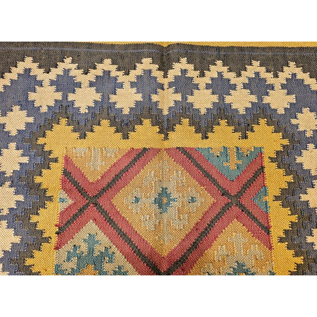 Vintage Turkish Tribal Runner, Flat-Woven Wool, Allover Geometric Patterns, 3’ x 10’ For Sale In Chicago - Image 6 of 11