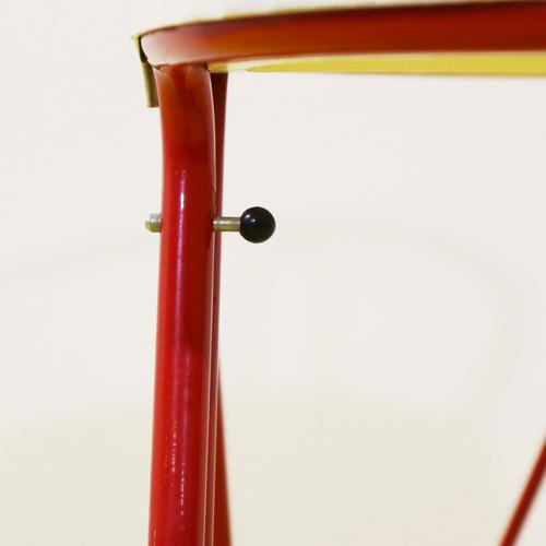 Red Metal Step Stool with White Plastic Seat from Norda For Sale - Image 6 of 12