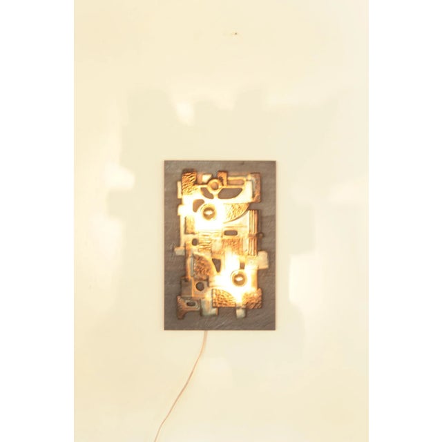 Vintage Brutalist Wall Light Sculpture For Sale - Image 14 of 15
