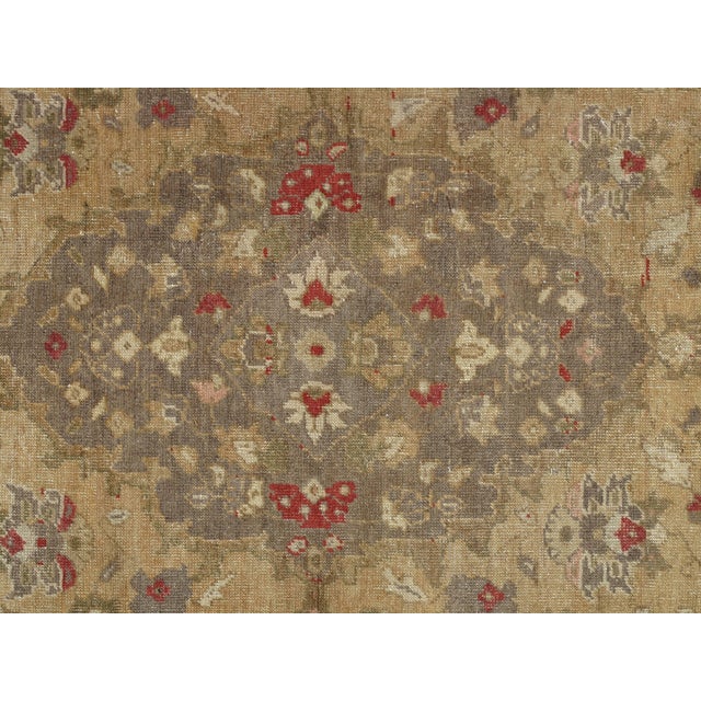 Vintage Oushak Carpet, Handmade Oriental Rug, Pale Caramel, Coral Taupe, Gray For Sale - Image 16 of 18