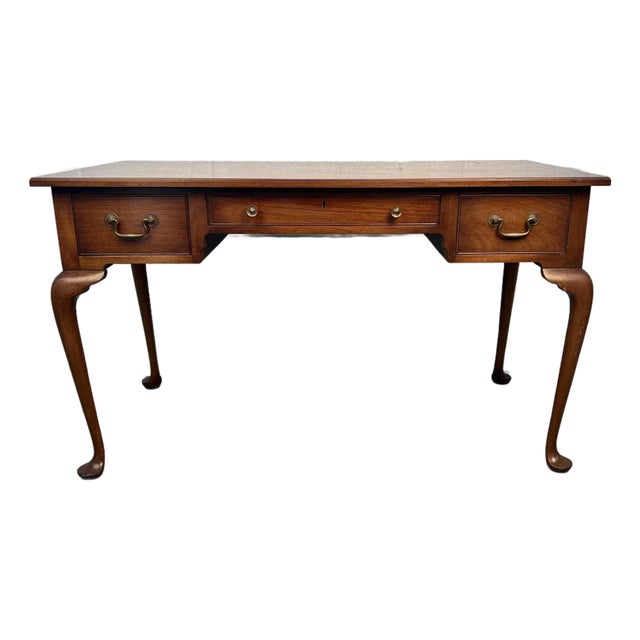Mid-Century Queen Anne Style Writing Desk For Sale