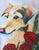 Abstract Bold Impressionist Collie Dog Painting Including the Antiqued Gold Wood Frame For Sale - Image 3 of 5