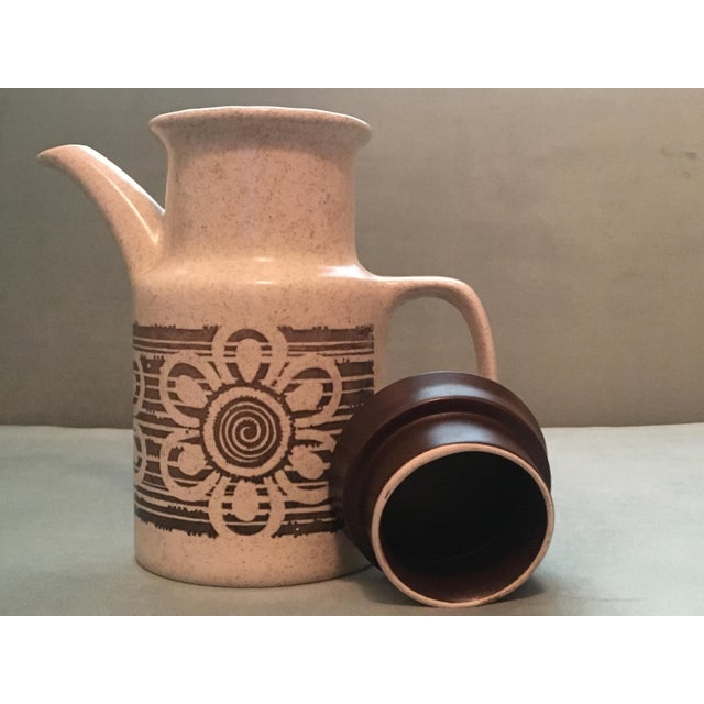 Mid 20th Century English Brown Floral Coffee Set- 7 Pieces For Sale - Image 4 of 13