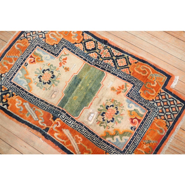 Chinoiserie Early 20th Century Tibetan Saddlebag Textile Rug - 2'2" x 3'5" For Sale - Image 3 of 18