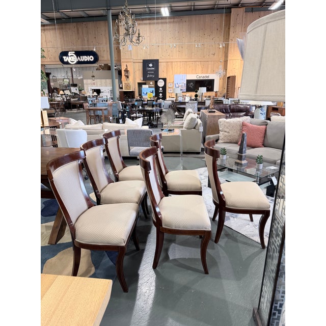 Neoclassical Late 20th Century Set of 6 John Widdicomb Neoclassical Klismos Mahogany Dining Chairs For Sale - Image 3 of 9